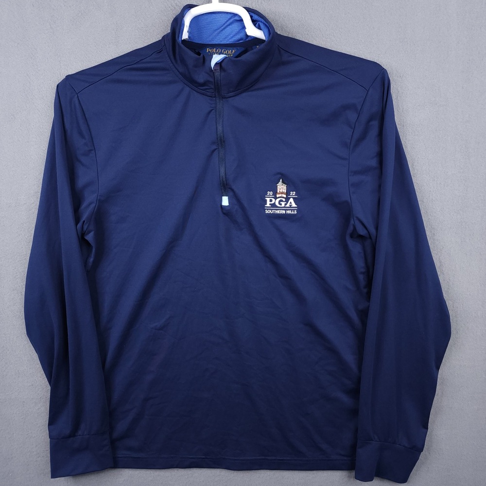 Polo Golf Ralph Lauren Pullover Mens M Navy 2022 PGA Southern Hills Quarter Zip
